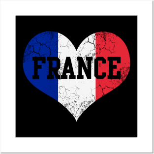 France French Flag Heart Love Posters and Art